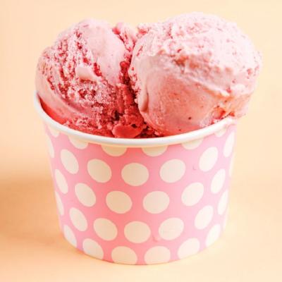 China Disposable Wholesale disposable Eco Friendly Kraft Custom Ice Cream Tub Paper Disposable Biodegradable Ice Cream Cups with dome lid for sale