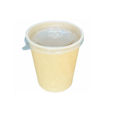 China Greaseproof wholesale custom printed paper soup cup with paper lid pp lid disposable single walls food soup paper cups food container for sale