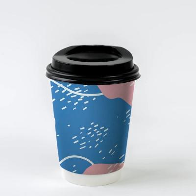 China Disposable Customized printed customized logo acceptable disposable double wall hot drink paper coffee cup beverage food grade paper for sale