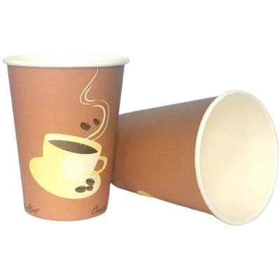 China Disposable printed biodegradable disposable compostable custom logo paper coffee cups single wall cardboard cup paper cup for sale