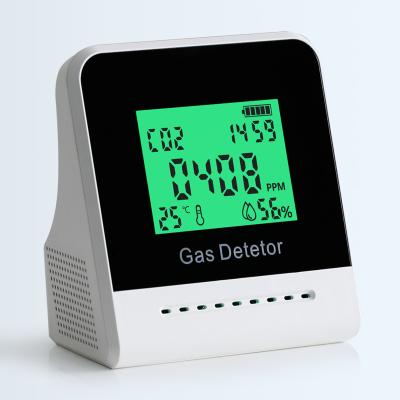 China ABS Digital Carbon Dioxide Detector Portable Indoor Desktop Greenhouse USB Charging Air Quality Monitor for sale