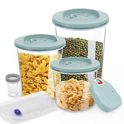 China Automatic Food Storage Freshness Preservation Airtight Seal Vacuum Airtight Canister Set for sale