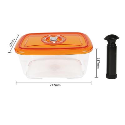 China Freshness Preservation BBC-2.0 2000ML LFGB Eco Friendly Plastic Airtight Food Storage Lunch Boxes Vacuum Canister With Pump for sale