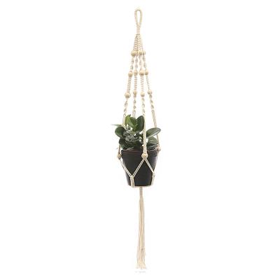 China Handmade Plant Hangers Cotton Plant Hangers Macrame Pot Basket Plant Indoor Indoor Home Decor for sale