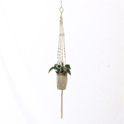 China Hot-selling Cotton Macrame Plant Hangers Wholesale Handmade Hanging Basket Macrame Home Decor for sale