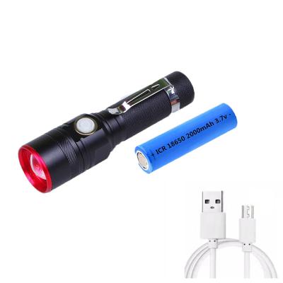 China Hot Sale Emergency T6 Led Zoom Flashlight Waterproof 1000lumen Pocket USB Rechargeable Led Flashlight For Camping for sale