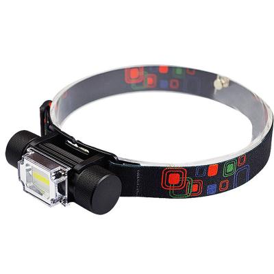 China New Style 5W COB Camping Aluminum Rechargeable Led Headlamp With Red Blue Light Outdoor Led Headlamp For Cycling for sale