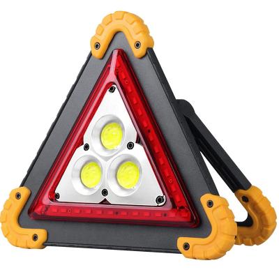 China High Quality TPR and Nylon Material Popular 3pcs 10W COB Triangle Warning Led Worklight Rechargeable Flexible Car Repair Led Worklight for sale