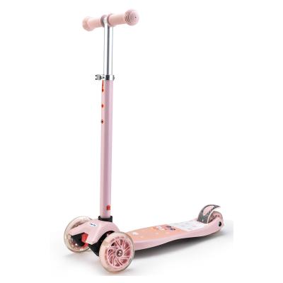 China 4 Wheels Kids Scooter Custom Smart Kick Scooter PU Flashing 4 Wheel Skateboard Flashing Scooter For Kids for sale