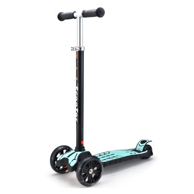 China 4 Wheels Scooter Boys and Girls Big Wheels Kids Pedal Kick Scooter PU Kick Ski Flashing Scooter Kids 4 Wheel Scooter for sale