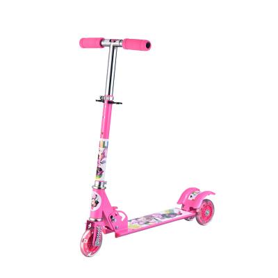 China Kick scooter with front suspension factory wholesale 95mm PVC 3 wheel kick scooter iron trix turn signal cheap scooter foldable ski for sale