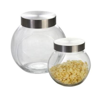 China Restaurant Round Glass Jar Professional Round Luxury Empty Refillable Glass Jar for sale