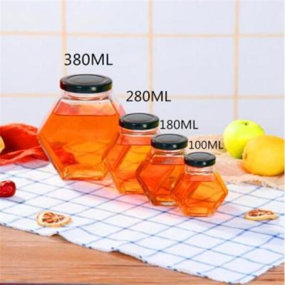 China Multi Size Hexagonal Glass Jar, Food Storage Empty Glass Jar For Home for sale