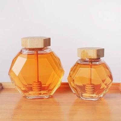 China 5ml-5000ml Hexagonal Glass Jar Anti Shock Transparent Food Glass Jar for sale