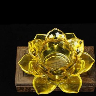 China Innenkerzen-Glasgefäß-dekorative Hauptkerze Lotus Candle Holders zu verkaufen