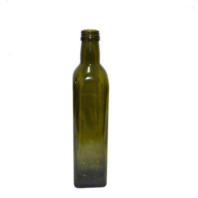 China Quadrat-Grün-Olive Oil Marasca Bottle Empty-Glasflasche für das Verpacken zu verkaufen