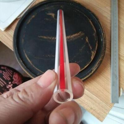 China Standard Transparent Glass Tube Red Line Borosilicate Gauge Glass Tube For Boiler for sale