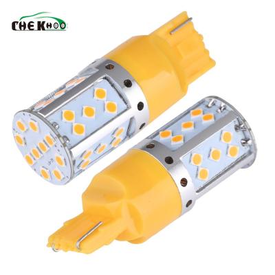 China Car Led Light T20 7440 3156 Universal W21W 3030 35SMD Canbus LED Fog Lamp Brake Light Tail Lights Turn Signal Yellow 12V 24V for sale