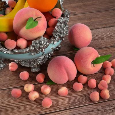 China Lifelik Durable High Quality Simulation Foam Fake Peaches Mini Home Wedding Decorative Artificial Pink Fruit For Kids Diy for sale