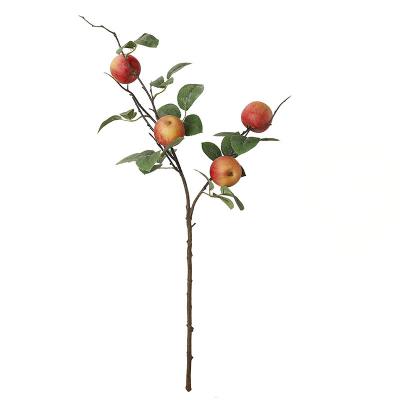 China Durable Simulation Fruit Plant Lemon Apple Persimmon Branches Artificial Tree Leaves Fruit Branch Decoration For Party Home Table for sale