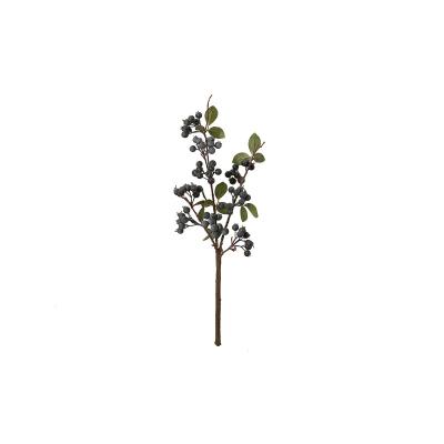 China Wholesale Artificial Simple Christmas Durable Berry Fruit Artificial Plant Branch Stem Blueberry For Wedding Home Decoration for sale