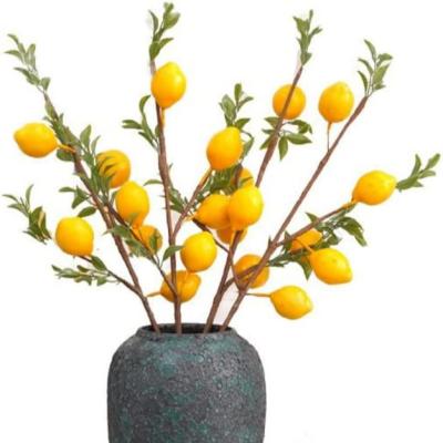 China 2022 Hot Selling Durable Home Decorative Artificial Fruit Spray Single Stem Lemon Branch Tree For Wedding Decoration for sale