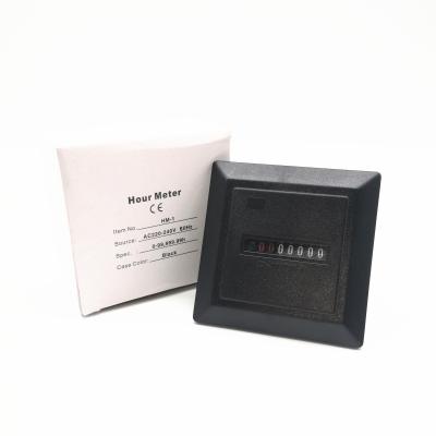 China TIMER Timer Counter HM-1 Hour Meter Black Register Display AC220-240V 60HZ 0-99,999.99H for sale