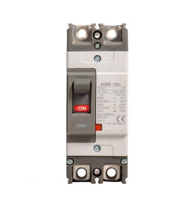 China SUBN102c 2P MCCB Case Thermal Magnetic Molded Circuit Breaker 100A SUBN-102c for sale