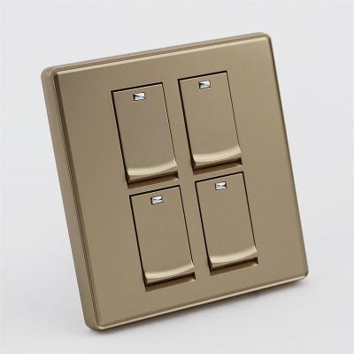 China Safety Nepal 2021 New Design 4 Gang 1 Way Wall Switch Socket for sale