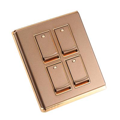 China UK Standard Wholesale Luxury Security 4 Gang Wall Lamp Switch Push Button 4 Gang 1 Way 2 Way Wall Switches for sale