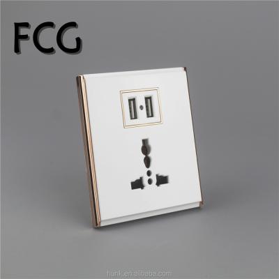 China Security New Design PC Wall Switch Socket White Usb And Multi Socket for sale