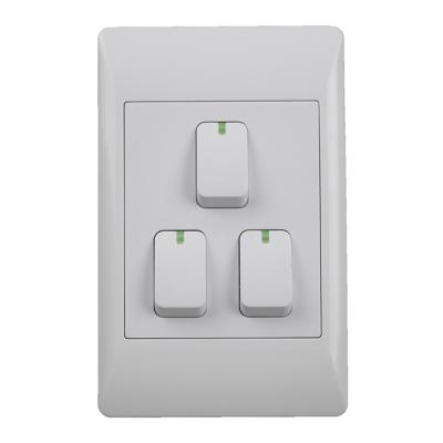 China Security Super Quality Control Lamp Switch Socket 3 Gang 1 Gang 1 Way Multi Switch South Africa Wall Switch for sale