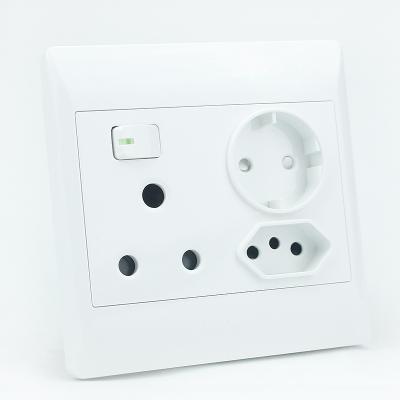 China Safety South Africa Standard Sockets 1 Lever 16A Socket With Brazil And Euro Plug Manufacturer for sale