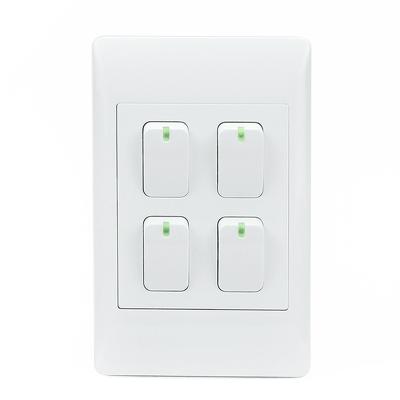 China High Quality Safety South Africa Certificates Security And Easy To Install Household 4 Lever 1 Way 2 Way Wall Light Switches for sale