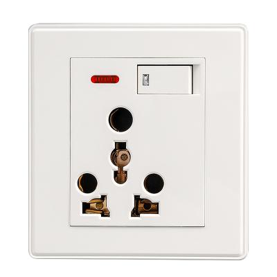 China Universal Power 1 Button Long Life 15A Home Safety Socket Wall Outlet 1 Strip Electrical Power Sockets for sale