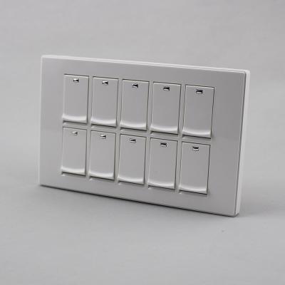 China Hot Selling New Safety Design Hot Selling New Design 1 PC 10 Strip 1 Way Fireproof Wall Switches Factory Sale for sale