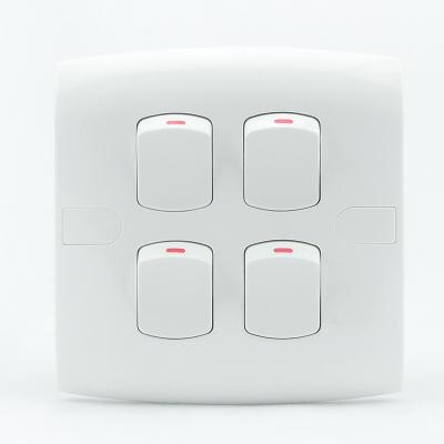 China Small Button 3 PC Good Quality Low Price Security Electrical Wall Switch 4 Strip Material 1 Way for sale