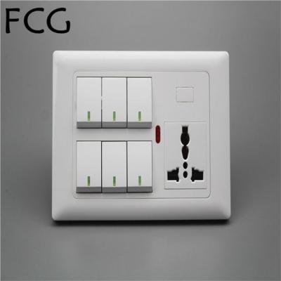 China Safety Factory Supply Custom Design 6 Gang 2 Way Switch Smart Home Touch Light Switch for sale