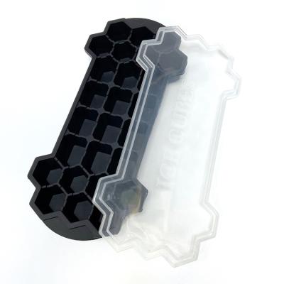 China Viable Summer Lid Honeycomb Lattice Silicon Plastic Ice Cubes Molds Maker Diamond Ice Candy Molds Rubber for sale