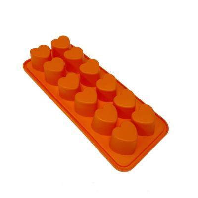 China Sustainable Beauty Customized Wisky Small Rectangle Heart Shape Silicone Ice Cube Tray Ice Shot Cup Mold Mold for sale