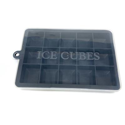 China 15 Cavity Silicon Ice Cube Tray 15 Grid Customized Sustainable Cake Mold Mold For Making Ice Cube Wine for sale