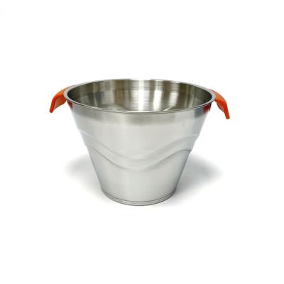 China Durable Portable Stainless Steel Beer Ice Bucket Pail Cooler With Stand And Custom Lid Cover For Bar Hotel for sale