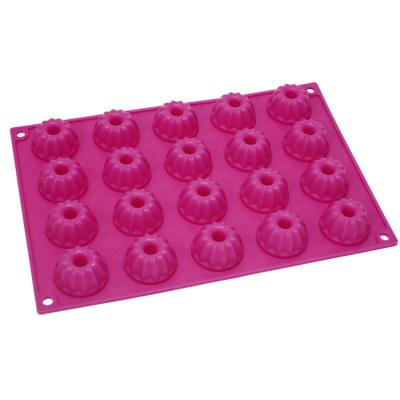 China 20 Viable Holes Mini Mold Baking Silicon 3d Cake Shape Silicone Donut Molds for sale