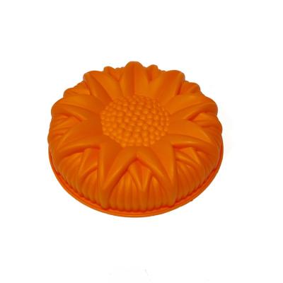 China Large Resin 3d Tray Silicon Mold Baking Cake Viable Custom Chocolate Pastry Round Large Silicone Flower Molds for sale