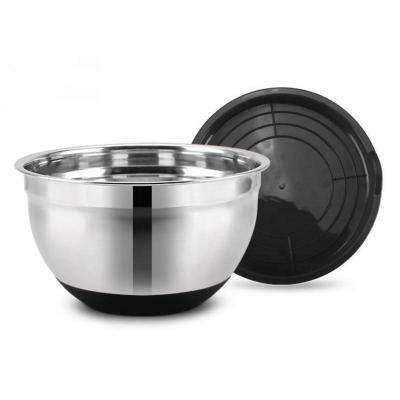 China Viable Custom Kitchen Stainless Steel Mixing Bowls Wholesale Set Fruit Salad Bowl for sale