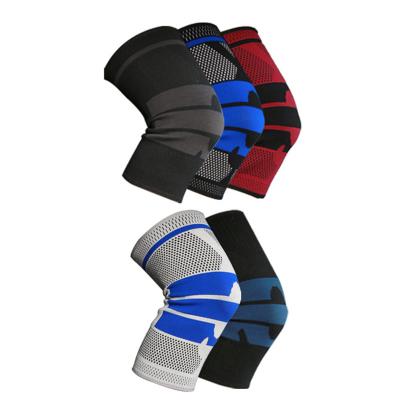 China Supply Sports Protective Silicone Spring Support Anti-collision Knee Pads Basketball Mountaineering Knee Running Sports Gear Knit Sports Warm Kneepads for sale