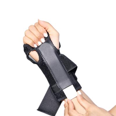 China Adjustable Elasticity LOGO Steel Plate Support Nylon Polyester Carpal Tunnel Wrist Brace Black Breathable Custom Wrist Splint For Wrist Support With Stabilizer for sale