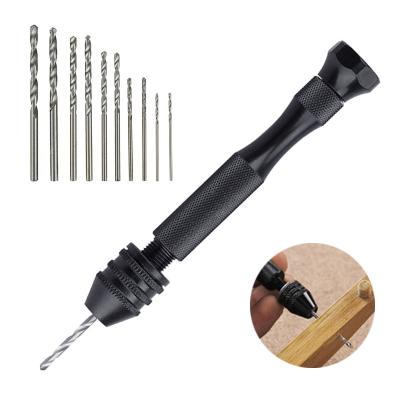 China Aluminum Drill 0.3-3.4mm Vajra Bodhi Set Black Hand Manual Drilling Tool Twist Model Bit Set for sale