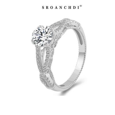 China Factory wholesale custom made romantic # SRO259 10K14K18K round halo Moissanite Diamond Engagement Ring for sale