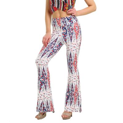 China QUICK DRY plus size wide leg pants tight fitting buttocks printed flared trousers and casual trousers women's trousers for sale